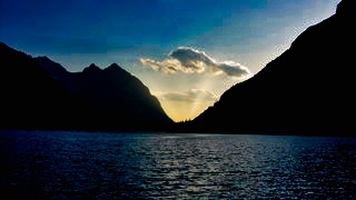 Sunset from Upper Kintla Lake Campground Glacier National Park