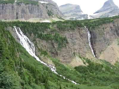 Paiota Falls and Atsina Falls, Glacier National Park
