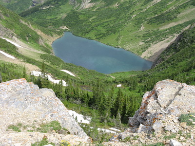 Stoney Indian Lake from Stoney Indian Pass, Glacier National Park