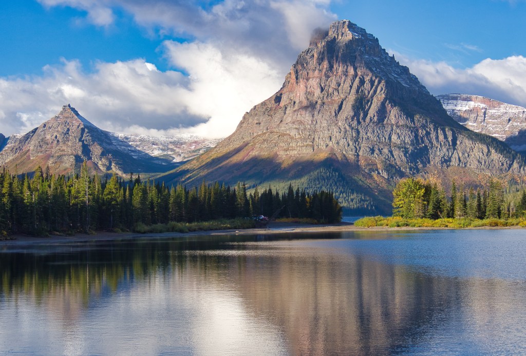 Sinopah Mountain Across Pray Lake, Glacier National Park