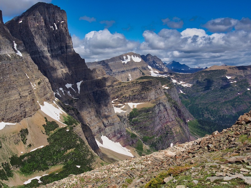 Mount Gould and the View Northwest from Piegan Pass, Glacier National Park