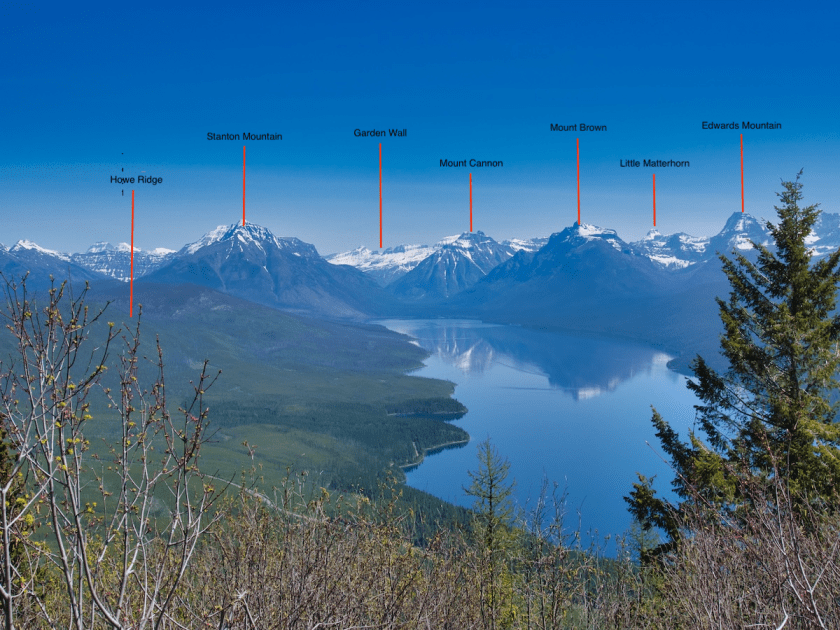Glacier National Park Mountain Peaks from Apgar Fire Lookout