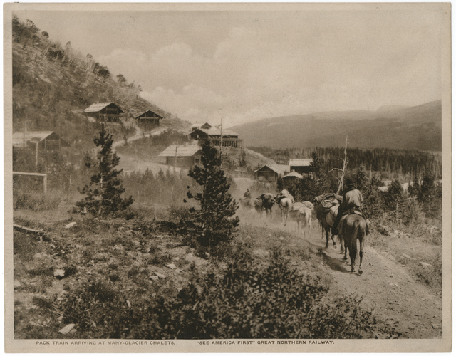 Glacier National Park, Many Glacier Chalets built 1911.