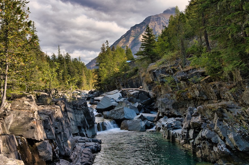 Glacier National Park, McDonald Creek and Mount Cannon